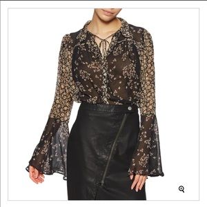Free People Sheer Floral Top